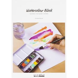 Aquarellblock, A4, Blatt 210x297 mm, 180 g, Wei&szlig;, 20 Bl./ 1 Stk