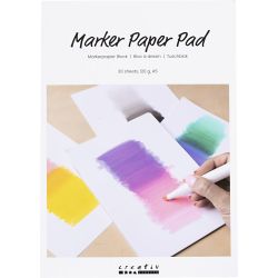 Markerpapier Block, A5, Blatt 148x210 mm, 120 g, Wei&szlig;, 30 Bl./ 1 Pck