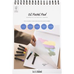 &Ouml;lpastellfarben-Pad, A4, Blatt 210x297 mm, 300 g, Wei&szlig;, 15 Bl./ 1 Stk