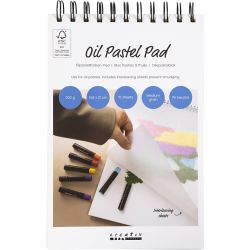 &Ouml;lpastellfarben-Pad, A5, Blatt 148x210 mm, 300 g, Wei&szlig;, 15 Bl./ 1 Stk