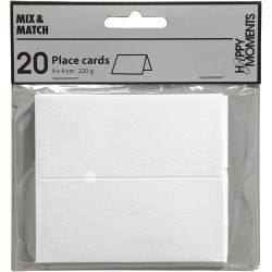 Tischkarten, Gr&ouml;&szlig;e 9x4 cm, 220 g, Naturwei&szlig;, 20 Stk/ 1 Pck