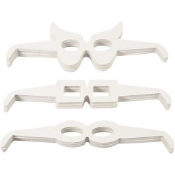 Brillen, H 4,5-10 cm, L 32 cm, Wei&szlig;, 160 Stk/ 1 Pck