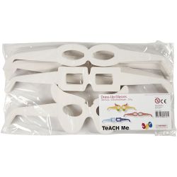 Brillen, H 4,5-10 cm, L 32 cm, Wei&szlig;, 160 Stk/ 1 Pck