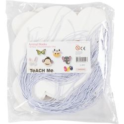 Tiermasken, H 13-24 cm, B 20-28 cm, 230 g, Wei&szlig;, 100 Stk/ 1 Pck