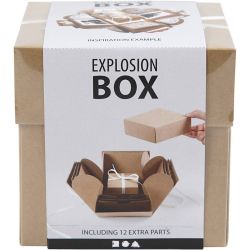 Explosions-Box, Gr&ouml;&szlig;e 7x7x7,5+12x12x12 cm, Natur, 1 Stk
