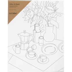 Mal-Leinwand mit Aufdruck, Fr&uuml;hst&uuml;ckstisch, T 1,6 cm, Gr&ouml;&szlig;e 24x30 cm, 360 g, 1 Stk