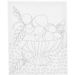 Mal-Leinwand mit Aufdruck, Obstschale, T 1,6 cm, Gr&ouml;&szlig;e 24x30 cm, 360 g, 1 Stk