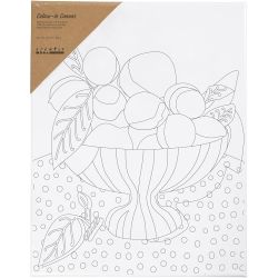 Mal-Leinwand mit Aufdruck, Obstschale, T 1,6 cm, Gr&ouml;&szlig;e 24x30 cm, 360 g, 1 Stk