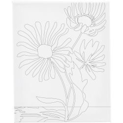 Mal-Leinwand mit Aufdruck, Gro&szlig;e Blumen, T 1,6 cm, Gr&ouml;&szlig;e 24x30 cm, 360 g, 1 Stk