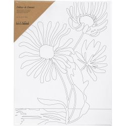 Mal-Leinwand mit Aufdruck, Gro&szlig;e Blumen, T 1,6 cm, Gr&ouml;&szlig;e 24x30 cm, 360 g, 1 Stk