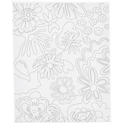 Mal-Leinwand mit Aufdruck, Blumen, T 1,6 cm, Gr&ouml;&szlig;e 24x30 cm, 360 g, 1 Stk