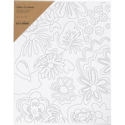 Mal-Leinwand mit Aufdruck, Blumen, T 1,6 cm, Gr&ouml;&szlig;e 24x30 cm, 360 g, 1 Stk