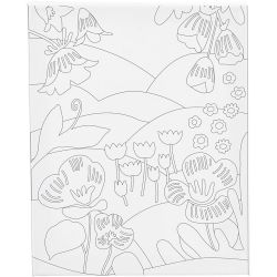 Mal-Leinwand mit Aufdruck, Blumenlandschaft, T 1,6 cm, Gr&ouml;&szlig;e 24x30 cm, 360 g, 1 Stk