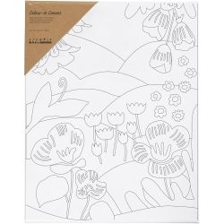 Mal-Leinwand mit Aufdruck, Blumenlandschaft, T 1,6 cm, Gr&ouml;&szlig;e 24x30 cm, 360 g, 1 Stk
