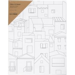 Mal-Leinwand mit Aufdruck, Stadt, T 1,6 cm, Gr&ouml;&szlig;e 24x30 cm, 360 g, 1 Stk