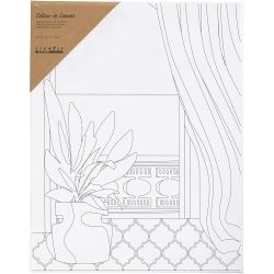 Mal-Leinwand mit Aufdruck, Fenster, T 1,6 cm, Gr&ouml;&szlig;e 24x30 cm, 360 g, 1 Stk