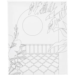 Mal-Leinwand mit Aufdruck, Sonniger Balkon , T 1,6 cm, Gr&ouml;&szlig;e 24x30 cm, 360 g, 1 Stk