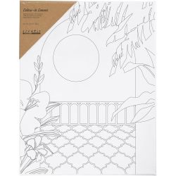 Mal-Leinwand mit Aufdruck, Sonniger Balkon , T 1,6 cm, Gr&ouml;&szlig;e 24x30 cm, 360 g, 1 Stk