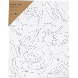 Mal-Leinwand mit Aufdruck, Mohnblumen, T 1,6 cm, Gr&ouml;&szlig;e 24x30 cm, 360 g, 1 Stk