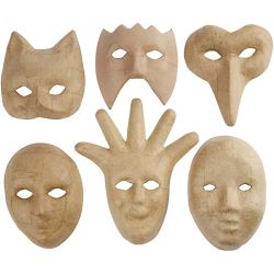 Masken, H 12-21 cm, 6 Stk/ 1 Pck