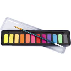 Wasserfarben-Set, Pastellfarben, 12 Farbe/ 1 Pck