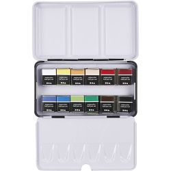 Art Aquarellfarben, Halbwannen, Gr&ouml;&szlig;e 10x15x20 mm, Standard-Farben, 12 Farbe/ 1 Pck