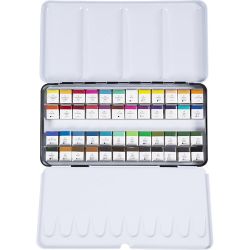 Art Aquarellfarben, Halbwannen, Gr&ouml;&szlig;e 10x15x20 mm, Standard-Farben, 48 Farbe/ 1 Pck