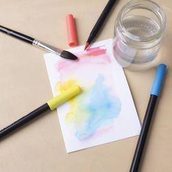 Aquarell-Filzstifte, Pastellfarben, Strichst&auml;rke 2+4-8, Sortierte Farben, 12 Stk/ 1 Pck