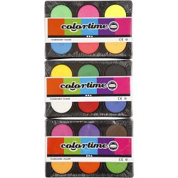 Wasserfarben, H 16 mm, D 44 mm, Neonfarben, Prim&auml;rfarben, Zus&auml;tzliche Farben, 1 Pck
