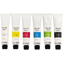 Gouachefarbe, Standard-Farben, 6x20 ml/ 1 Pck
