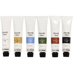 Gouachefarbe, Naturfarben, 6x20 ml/ 1 Pck