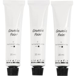 Gouachefarbe, Wei&szlig;, 3x20 ml/ 1 Pck