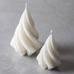 Silikonform, Weihnachtsb&auml;ume, H 8+11 cm, D 5+7 cm, 2 Stk/ 1 Pck