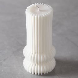 Silikonform, Gerippter Zylinder mit B&ouml;gen, H 12,5 cm, D 6 cm, 1 Stk/ 1 Pck