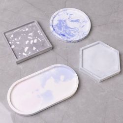 Silikonform, Quadrat, Kreis, Sechseck und Oval, H 1-1,5 cm, D 9-11,2 cm, 4 Stk/ 1 Pck
