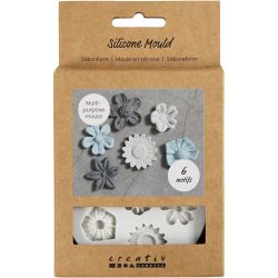 Silikonform, Blume, H 0,5 cm, L 1,5-2,5 cm, 1 Stk