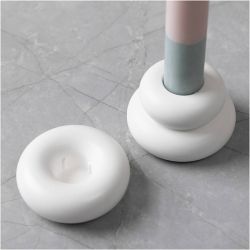 Silikonform, Donutf&ouml;rmige Kerzenhalter, H 2+3,8 cm, D 6+6,2 cm, Matt transparent, 1 Stk/ 1 Pck