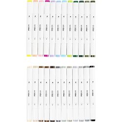 Twin Marker Filzstifte, Strichst&auml;rke 1+8 mm, Pastellfarben, Standard-Farben, 24 Stk/ 1 Pck