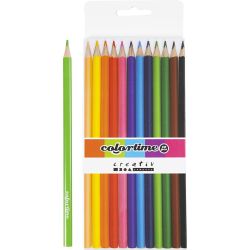 Colortime Buntstifte, L 17,45 cm, Mine 3 mm, Sortierte Farben, 12 Stk/ 1 Pck
