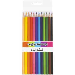 Colortime Buntstifte, L 17,45 cm, Mine 3 mm, Sortierte Farben, 12 Stk/ 1 Pck