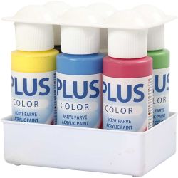 Plus Color Bastelfarbe, Prim&auml;rfarben, 6x60 ml/ 1 Pck
