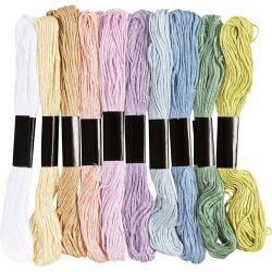 Stickgarn, Dicke 1 mm, Pastellfarben, 10x8 m/ 1 Pck