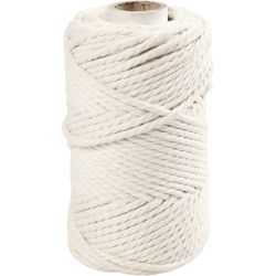Makram&eacute;e-Kordel, L 55 m, D 4 mm, Naturwei&szlig;, 330 g/ 1 Rolle