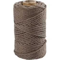 Makram&eacute;e-Kordel, L 55 m, D 4 mm, Hellbraun, 330 g/ 1 Rolle