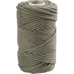 Makram&eacute;e-Kordel, L 55 m, D 4 mm, Moosgr&uuml;n, 330 g/ 1 Rolle