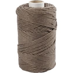 Makram&eacute;e-Garn, L 198 m, D 2 mm, Hellbraun, 330 g/ 1 Rolle