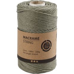 Makram&eacute;e-Garn, L 198 m, D 2 mm, Moosgr&uuml;n, 330 g/ 1 Rolle