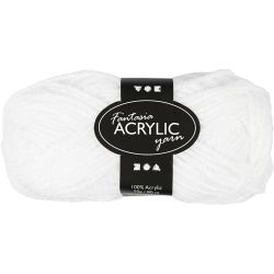 Fantasia Polyacryl Garn, L 80 m, Wei&szlig;, 50 g/ 1 Kn&auml;uel