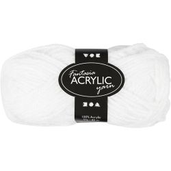 Fantasia Polyacryl Garn, L 80 m, Wei&szlig;, 50 g/ 1 Kn&auml;uel