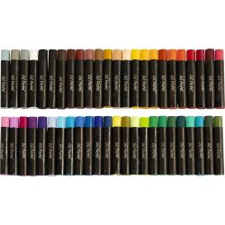 &Ouml;lpastellfarben, L 7 cm, Dicke 11 mm, Sortierte Farben, 48 Stk/ 1 Pck